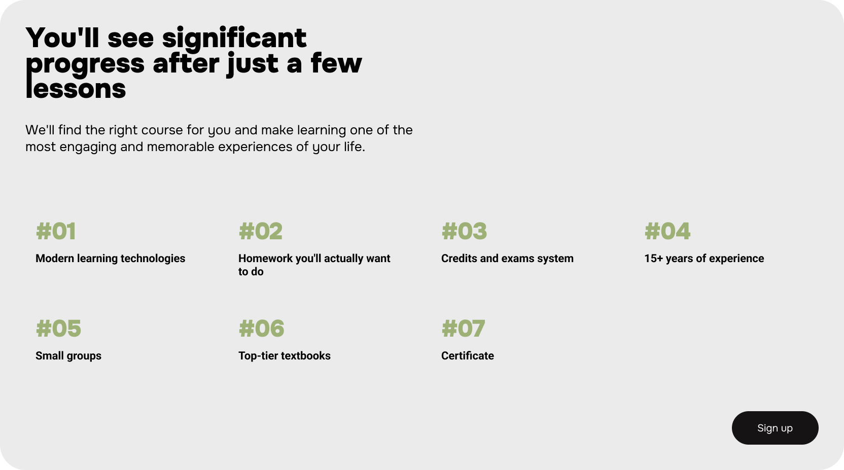 Big Apple benefits section — desktop