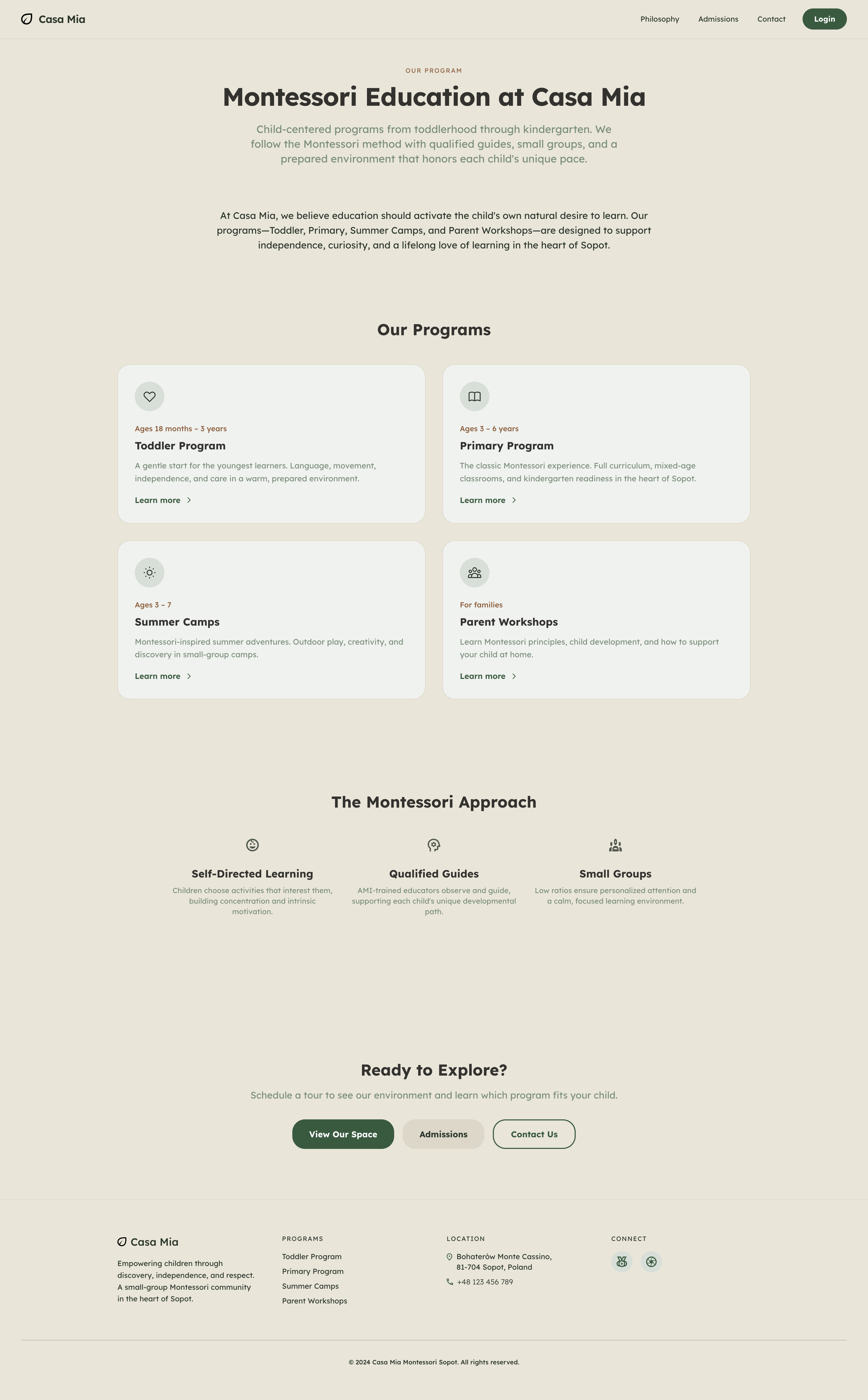 Program Specifics Page