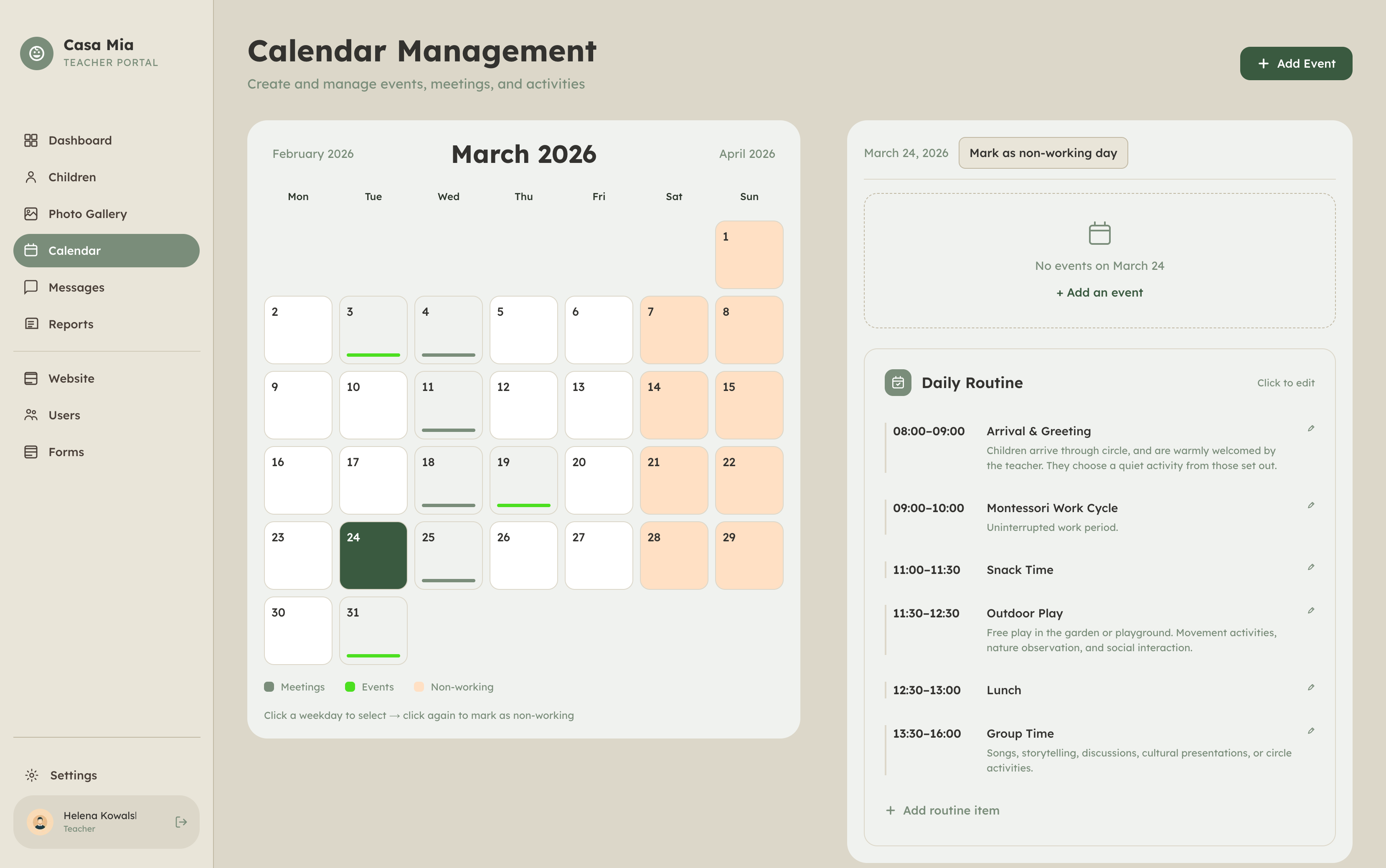 Calendar UI